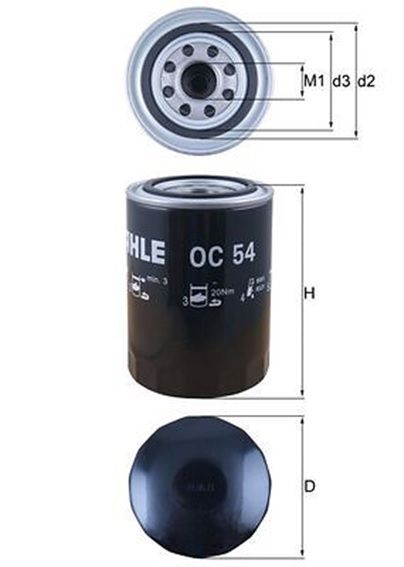 oil filter 911 yr.mfc. 72 - 93 OC 54 MAHLE