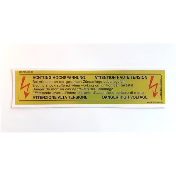 Adhesive label "high voltage" 928 yr.mfc. 78 - 95 and 993 yr.mfc. 94 - 98
