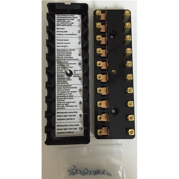 fuse box ( 10 poles with cover ) 911 yr.mfc. 74-89