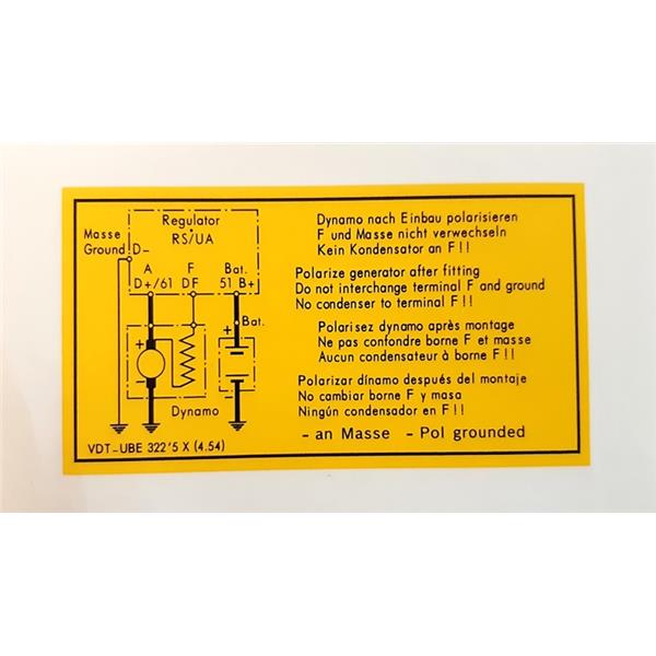 Engne sticker voltage regulator 356 yr.mfc. 54 - 58